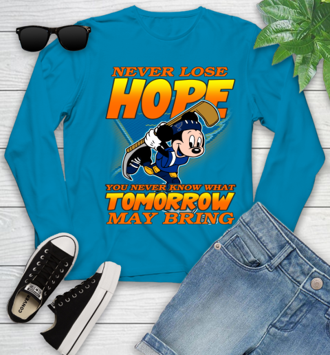 St.Louis Blues NHL Hockey ootball Mickey Disney Never Lose Hope Youth Long Sleeve 8