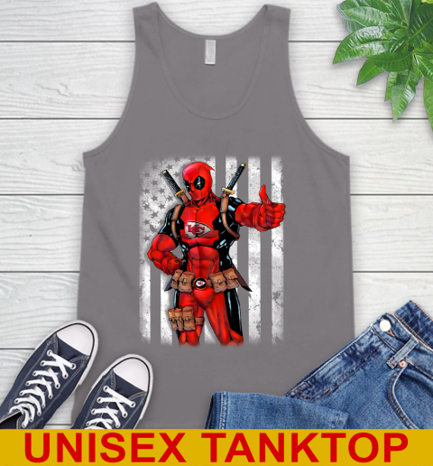 NFL Football Kansas City Chiefs Deadpool American Flag Shirt Tank Top 6