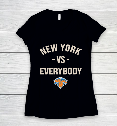 New York Knicks Vs Everybody Women's V-Neck T-Shirt