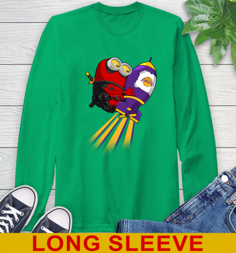 NBA Basketball Los Angeles Lakers Deadpool Minion Marvel Shirt Long Sleeve T-Shirt 9 NBA Basketball Los Angeles Lakers Deadpool Minion Marvel Shirt Long Sleeve T-Shirt - Image 9