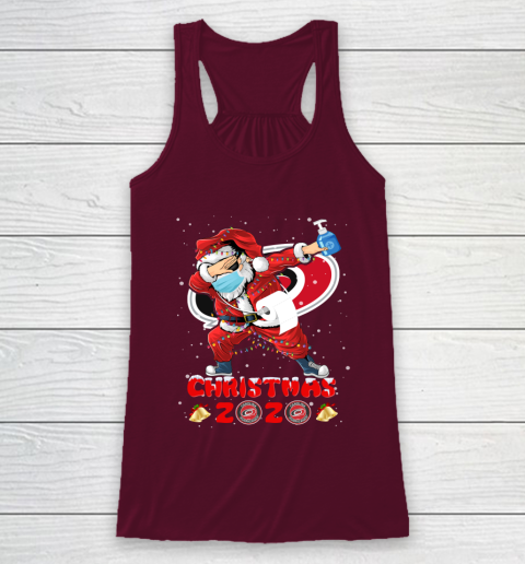 Carolina Hurricanes Funny Santa Claus Dabbing Christmas 2020 NHL Racerback Tank 2