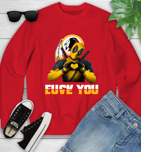 NHL Washington Redskins Deadpool Love You Fuck You Football Sports Youth Sweatshirt 8