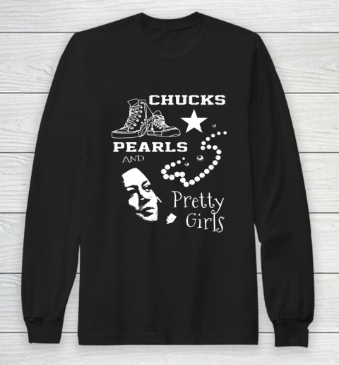 Chucks Pearls and Pretty Girls Kamala Harris Inauguration Long Sleeve T-Shirt