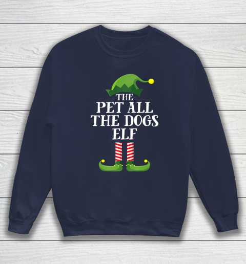Pet All The Dogs Elf Matching Family Group Christmas Pajama Sweatshirt 2