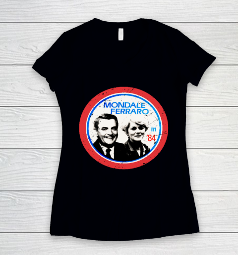 Walter Mondale Geraldine Ferrero Vintage 1984 Election Women's V-Neck T-Shirt
