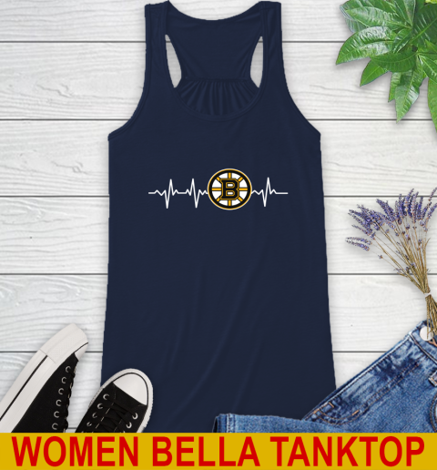 Boston Bruins NHL Hockey Heart Beat Shirt Racerback Tank 10 Boston Bruins NHL Hockey Heart Beat Shirt Racerback Tank - Image 10