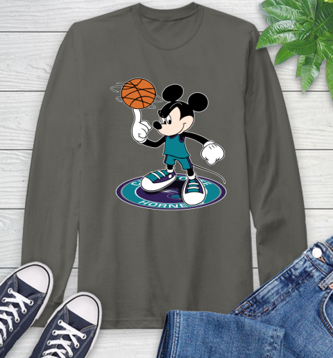 NBA Basketball Charlotte Hornets Cheerful Mickey Disney Shirt Long Sleeve T-Shirt 10 NBA Basketball Charlotte Hornets Cheerful Mickey Disney Shirt Long Sleeve T-Shirt - Image 10