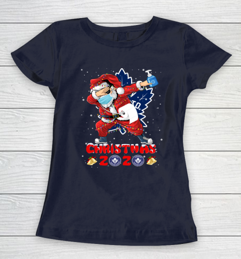Toronto Maple Leafs Funny Santa Claus Dabbing Christmas 2020 NHL Women's T-Shirt 2