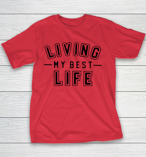 UNIVERSITY GOLD Living My Best Life Youth T-Shirt 6