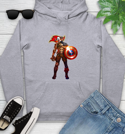 NFL Captain America Marvel Avengers Endgame Football Sports Tampa Bay Buccaneers Youth Hoodie 6