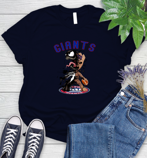 NFL New York Giants Football Venom Groot Guardians Of The Galaxy Women's T-Shirt 3