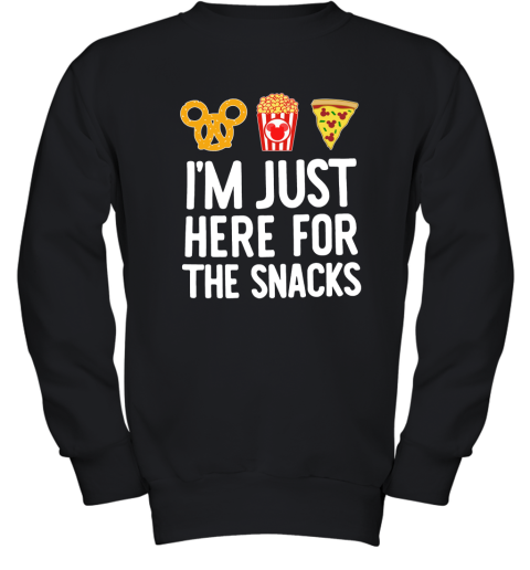 Mickey I Am Just Here For The Snacks Youth Sweatshirt
