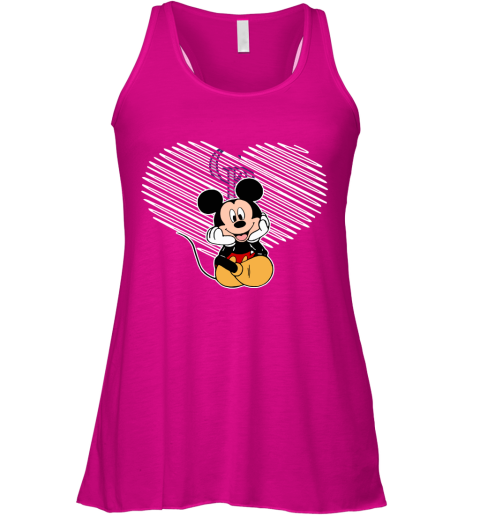 p66t mlb colorado rockies the heart mickey mouse disney baseball flowy tank 32 front neon pink