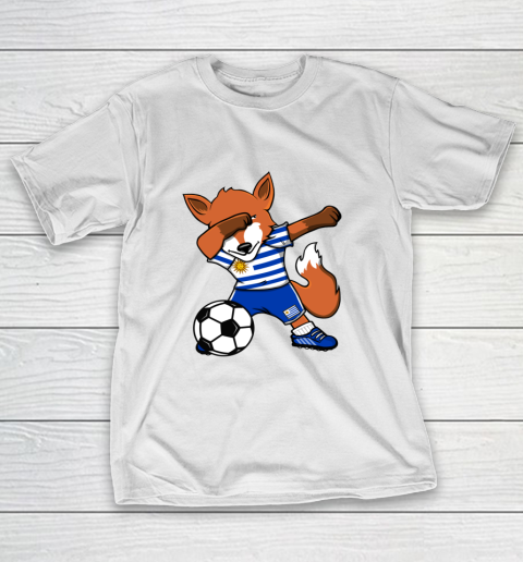 Dabbing Fox Uruguay Soccer Fans Jersey Uruguayan Football T-Shirt
