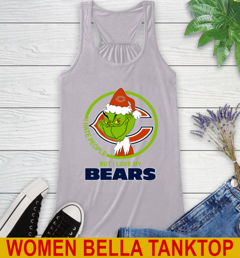 Chicago Bears NFL Christmas Grinch I Hate People But I Love My Favorite Football Team Racerback Tank 5