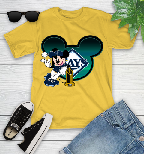 MLB Tampa Bay Rays The Commissioner's Trophy Mickey Mouse Disney Youth T-Shirt 8
