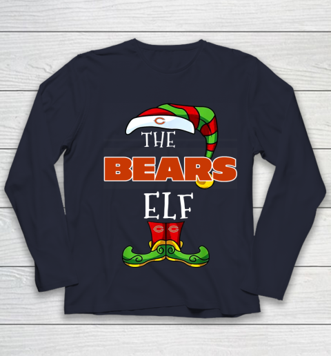 Chicago Bears Christmas ELF Funny NFL Youth Long Sleeve 2