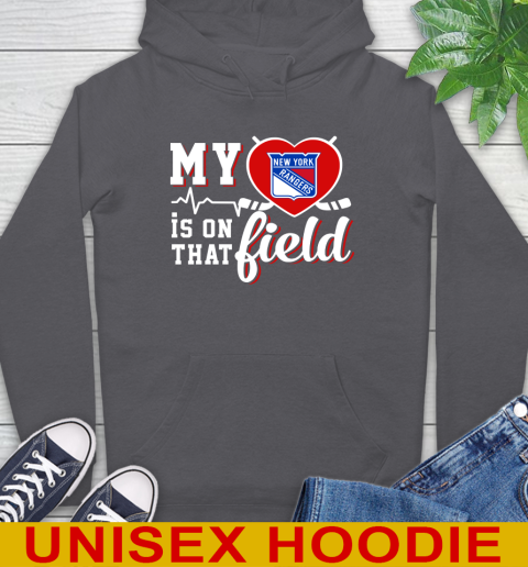 NHL My Heart Is On That Field Hockey Sports New York Rangers Hoodie 7