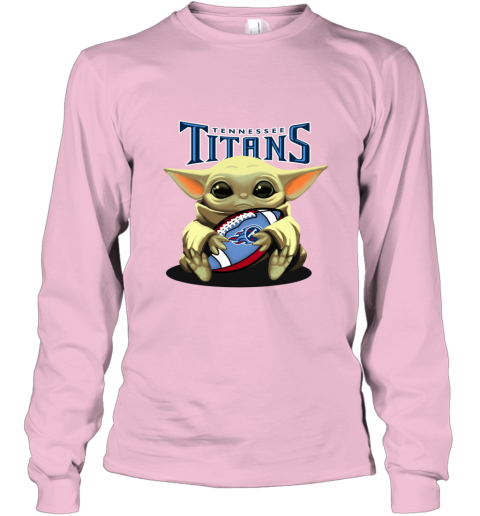 Baby Yoda Loves The Tennessee Titans rloc baby yoda loves the tennessee titans long sleeve tee 14 front light pink
