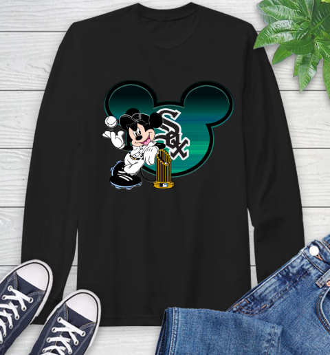 MLB Chicago White Sox The Commissioner's Trophy Mickey Mouse Disney Long Sleeve T-Shirt 2
