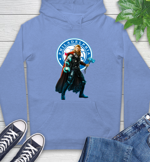 NBA Thor Avengers Endgame Basketball Philadelphia 76ers Hoodie 11
