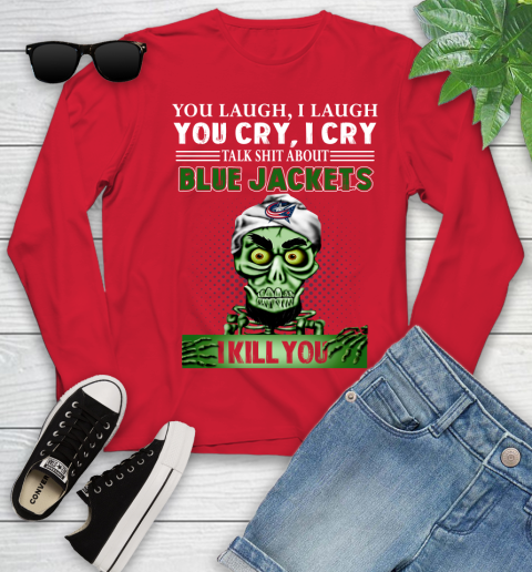 NHL Talk Shit About Columbus Blue Jackets I Kill You Achmed The Dead Terrorist Jeffrey Dunham Hockey Youth Long Sleeve - Image 12