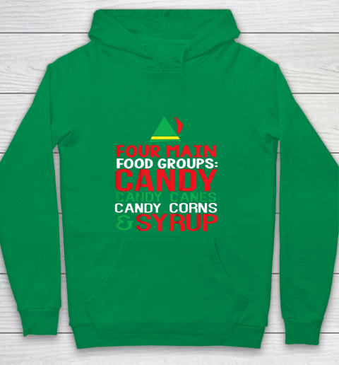 4 Main Food Groups Elf Buddy Christmas Youth Hoodie 4