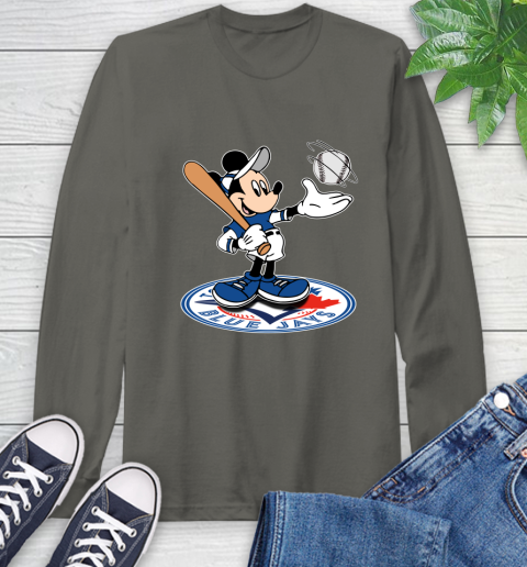 MLB Baseball Toronto Blue Jays Cheerful Mickey Disney Shirt Long Sleeve T-Shirt 9