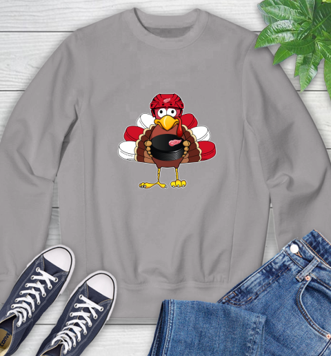 Detroit Red Wings Turkey Thanksgiving Day Sweatshirt 5