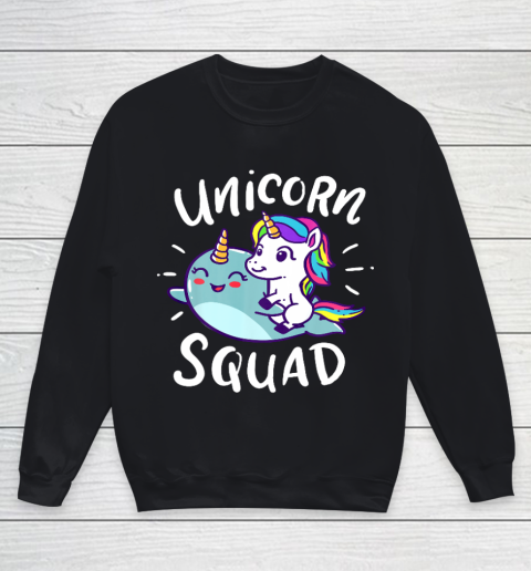 Unicorn Squad Narwhal Funny Cute Birthday Party Present Gift Youth Sweatshirt