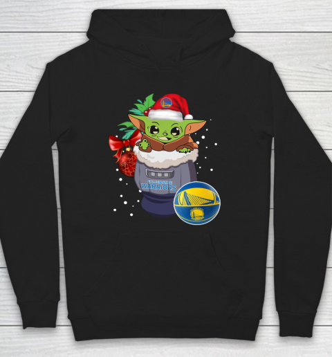 Golden State Warriors Christmas Baby Yoda Star Wars Funny Happy NBA Hoodie 2