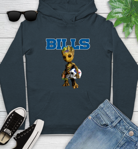 Buffalo Bills NFL Football Groot Marvel Guardians Of The Galaxy Youth Hoodie 8