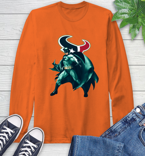 NFL Batman Football Sports Houston Texans Long Sleeve T-Shirt 5