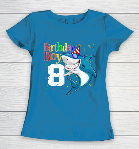 Kids 8th Birthday Boy Shark Shirts 8 Jaw Some Four Tees Boys 8 Years Old Women's T-Shirt 6