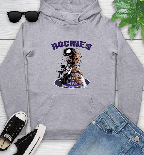 MLB Colorado Rockies Baseball Venom Groot Guardians Of The Galaxy Youth Hoodie 6