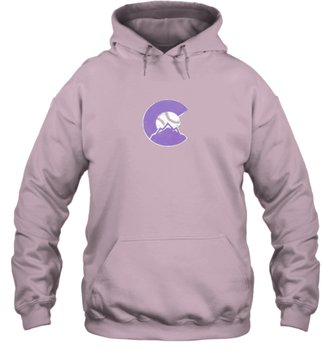 sskq colorado rocky mountain baseball sports team hoodie 23 front light pink