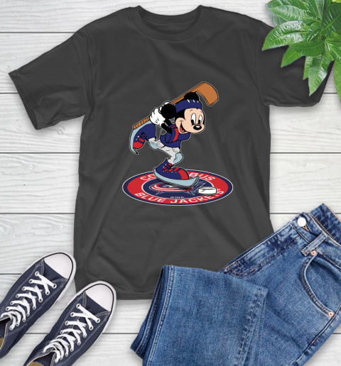 NHL Hockey Columbus Blue Jackets Cheerful Mickey Disney Shirt T-Shirt
