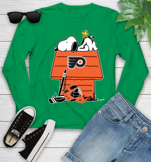 Philadelphia Flyers NHL Hockey Snoopy Woodstock The Peanuts Movie Youth Long Sleeve 6