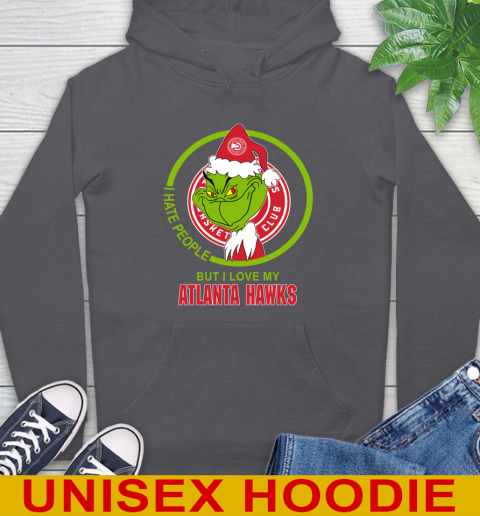 Atlanta Hawks NBA Christmas Grinch I Hate People But I Love My Favorite Basketball Team Hoodie 7
