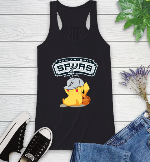 NBA Pikachu Basketball Sports San Antonio Spurs Racerback Tank 2