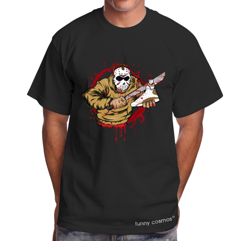 Air Jordan 13 DMP Matching Sneaker Tshirt Jason Voorhees White and Metilic Gold Jordan Shirt