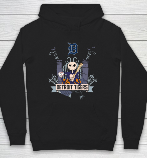 MLB Detroit Tigers Baseball Jack Skellington Halloween Hoodie