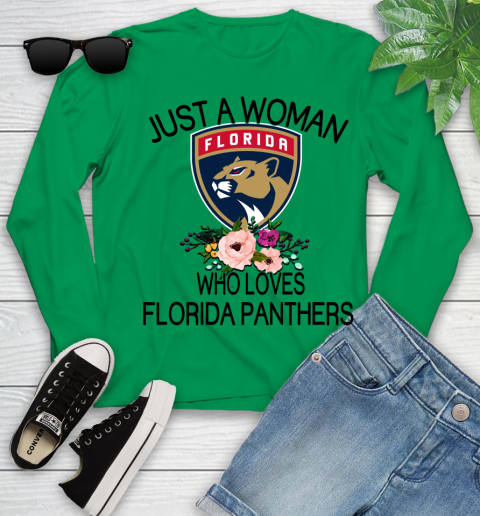 NHL Just A Woman Who Loves Florida Panthers Hockey Sports Youth Long Sleeve 4