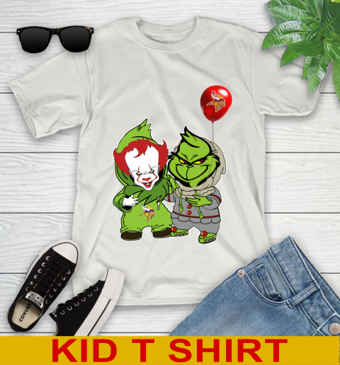 Minnesota Vikings Baby Pennywise Grinch Christmas NFL Football Youth T-Shirt 12
