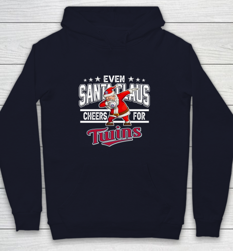 Minnesota Twins Even Santa Claus Cheers For Christmas MLB Youth Hoodie 2