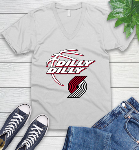 NBA Portland Trail Blazers Dilly Dilly Basketball Sports V-Neck T-Shirt