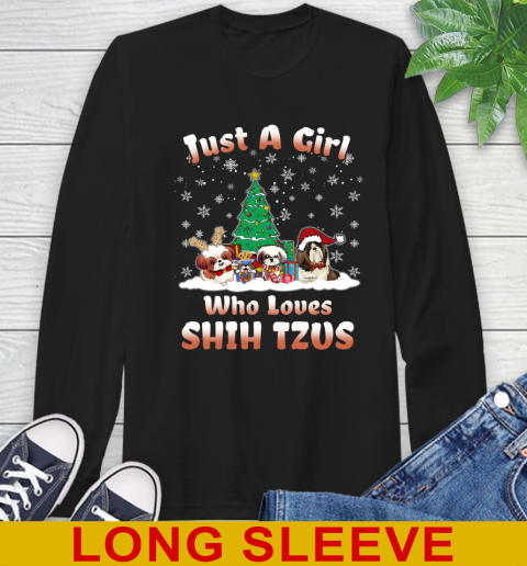 Christmas Just a girl who love shih tzus dog pet lover 55