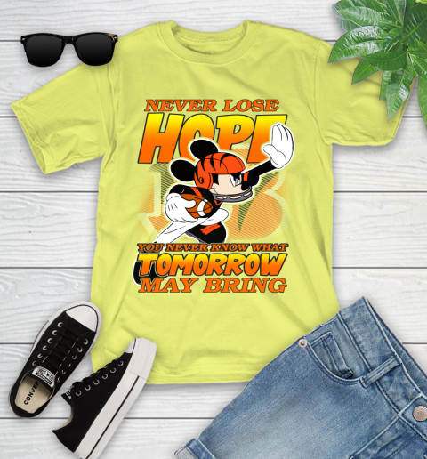 Cincinnati Bengals NFL Football Mickey Disney Never Lose Hope Youth T-Shirt 10
