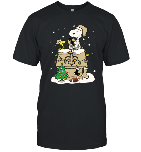 A Happy Christmas With New Orleans Saints Snoopy Unisex Jersey Tee