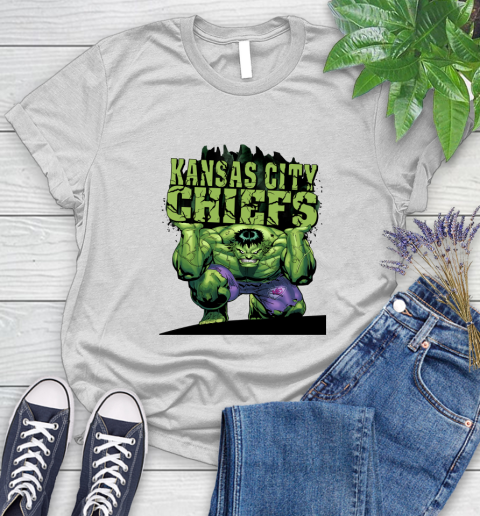 Kansas City Chiefs NFL Football Incredible Hulk Marvel Avengers Sports Women's T-Shirt